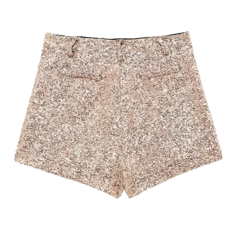 Pailletten-besetzte Mini-Shorts mit A-Linien-Schnitt
