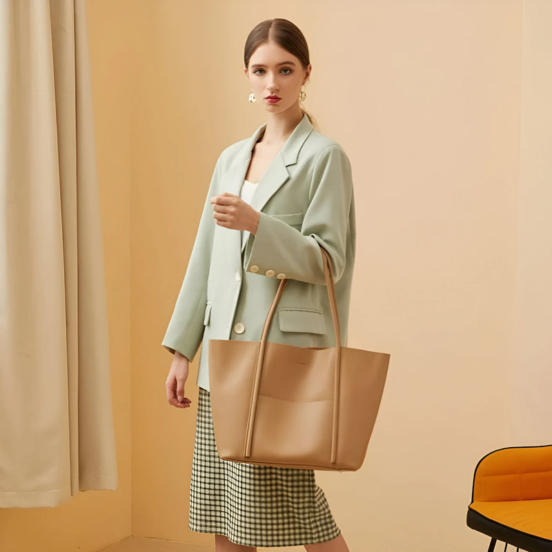 Damen Große Schulter-Tote-Bag aus Leder