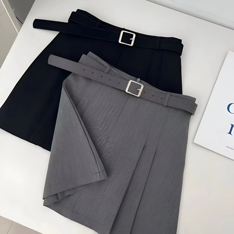 High-Waist Falten A-Linien Rock