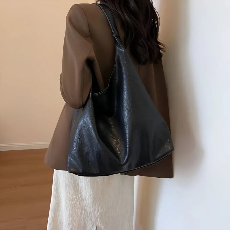 Damen Klassische Leder-Schulter-Tote-Bag