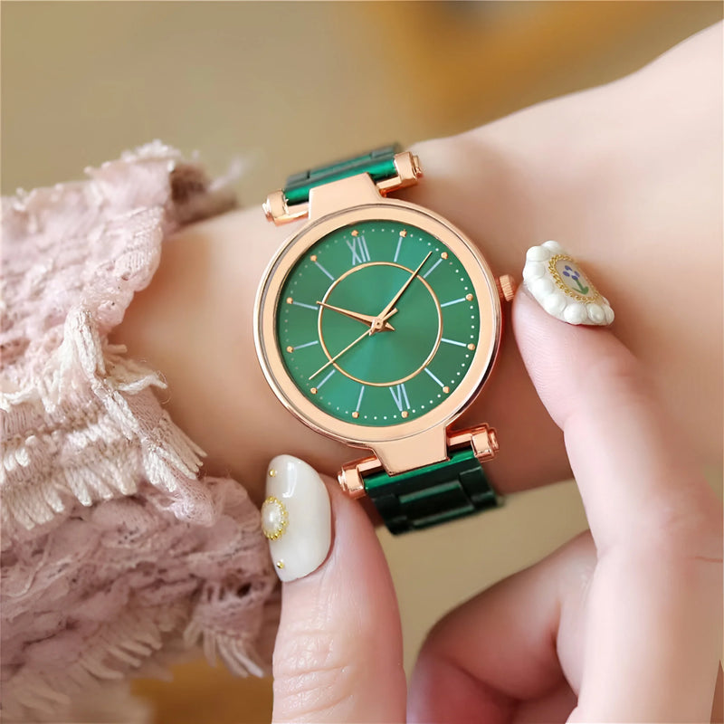 Damen Vielseitige Edelstahl Quarz Uhr