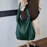 Vintage Schulter-Tote-Handtasche aus weichem PU-Leder