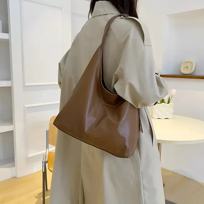 Vintage Schultertasche aus weichem Leder für Damen
