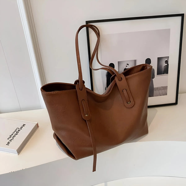 Damen Stilvolle Schulterhandtasche aus Leder