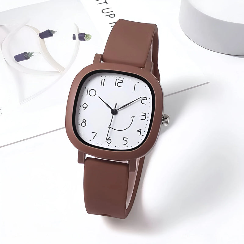 Damen Bunte Silikonarmband Quarz Uhr