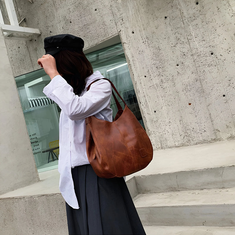 Damen Trendige Vintage-Schultertasche aus Leder