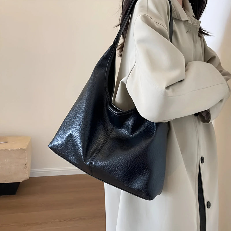 Damen Schultertasche aus Leder mit verstellbarem Riemen