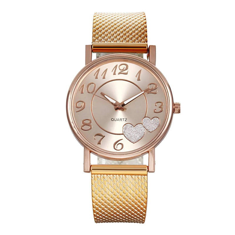 Damen Minimalistische Mesh Armband Quarz Uhr