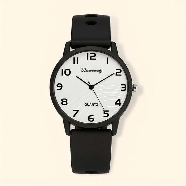 Damen Minimalistische Quarz Uhr mit Silikonarmband