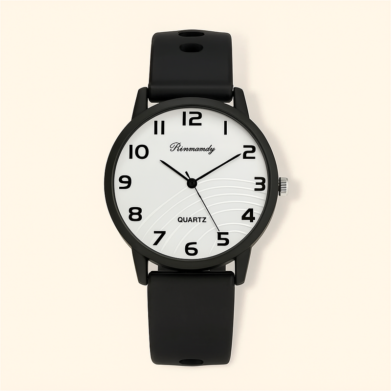 Damen Minimalistische Quarz Uhr mit Silikonarmband