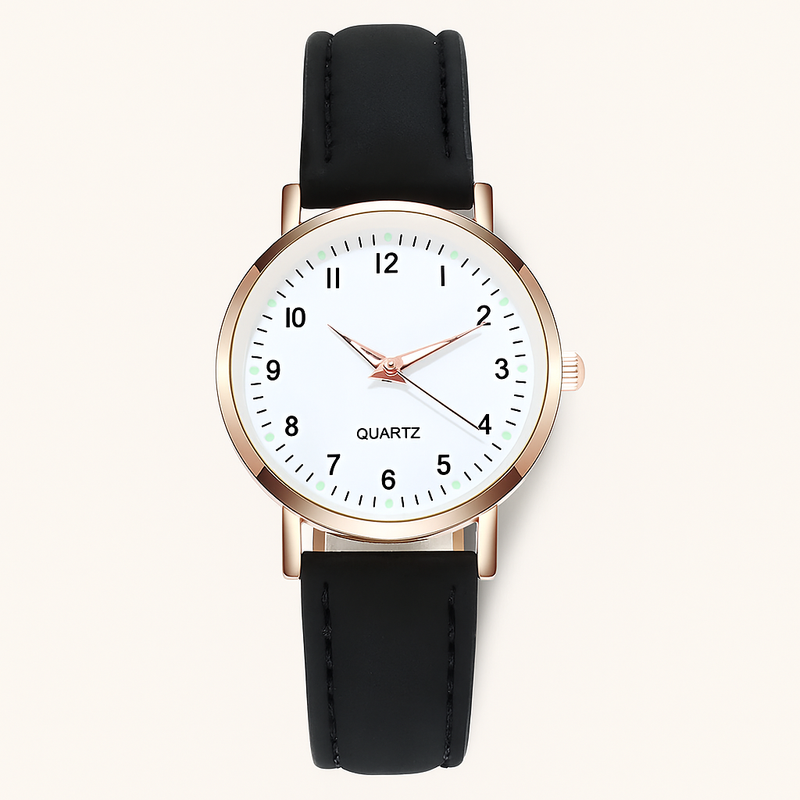 Damen Leuchtende Lederarmband Quarz Uhr