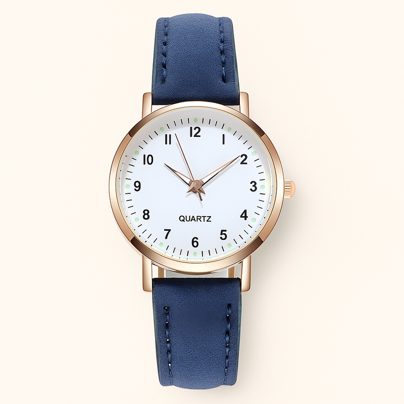 Damen Leuchtende Lederarmband Quarz Uhr
