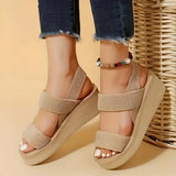 Verstellbare Slingback-Plateau-Sandalen mit unterstützender Sohle