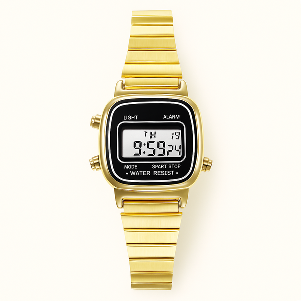 Digitale Rechteckige Edelstahl Uhr