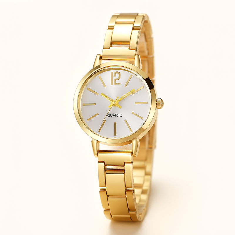 Damen-Set: Stilvolle Quarzuhr & Armband