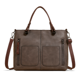 Multifunktionale Damenhandtasche aus echtem Leder