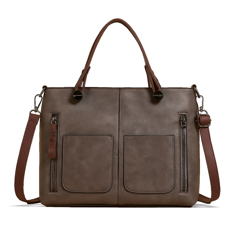 Multifunktionale Damenhandtasche aus echtem Leder