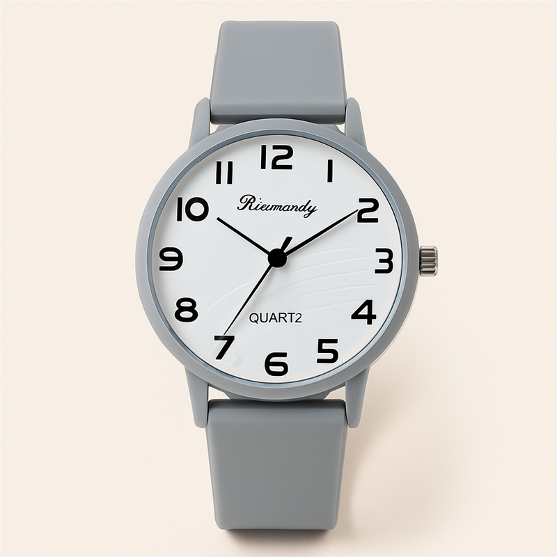 Damen Minimalistische Quarz Uhr mit Silikonarmband