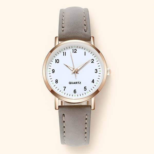 Damen Leuchtende Lederarmband Quarz Uhr