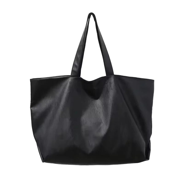 Damen Übergroße Weiche Schultertasche aus Leder