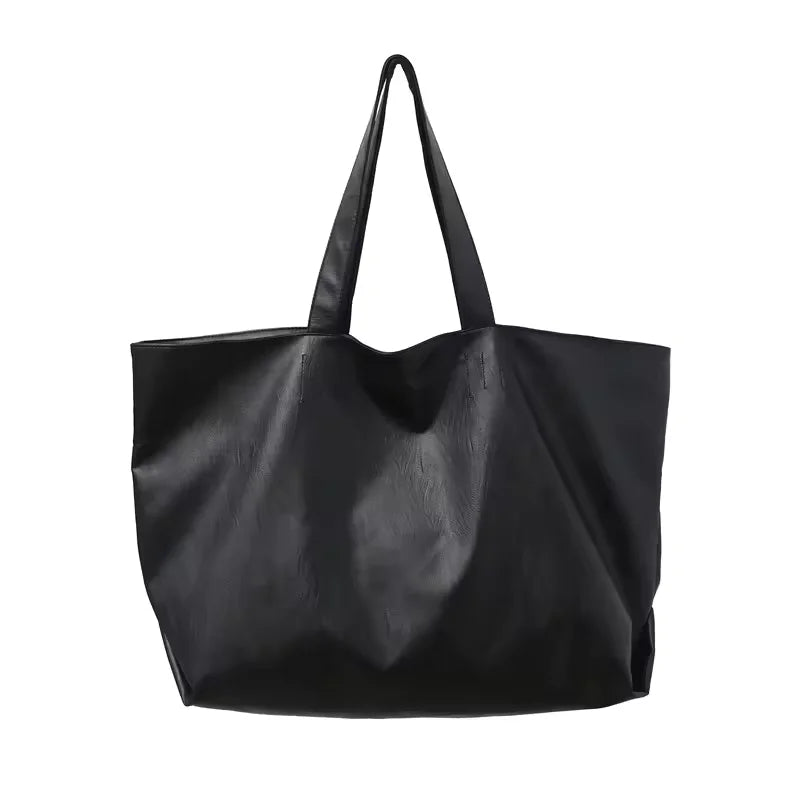 Damen Übergroße Weiche Schultertasche aus Leder