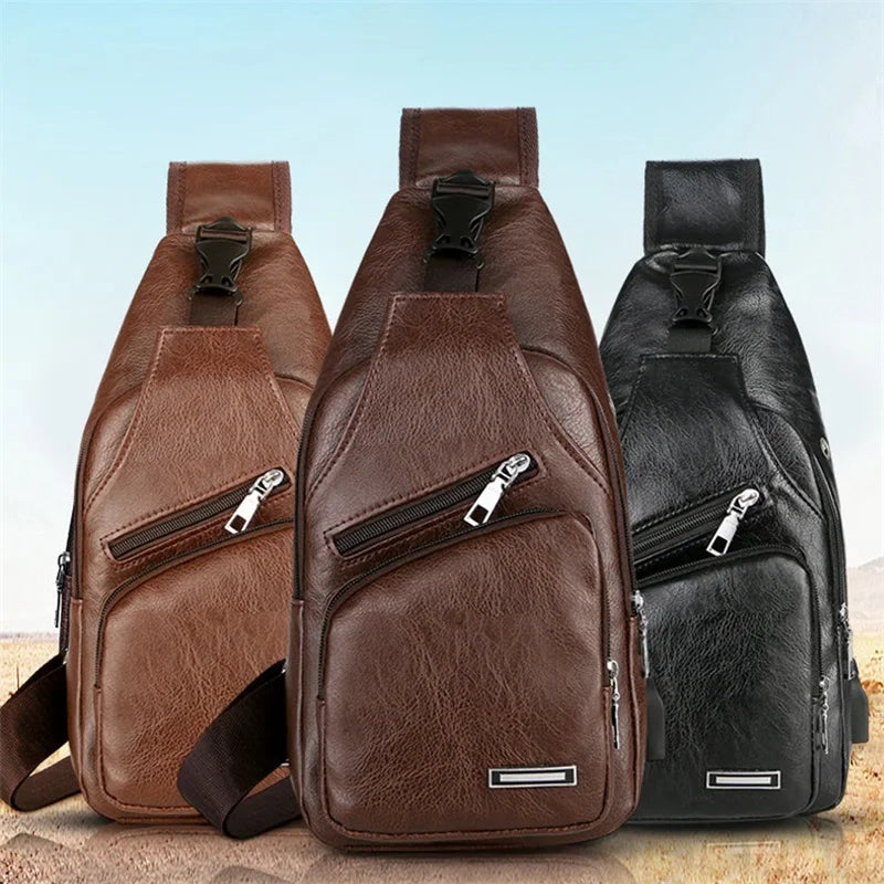 Multifunktionale Leder-Umhängetasche (Crossbody)