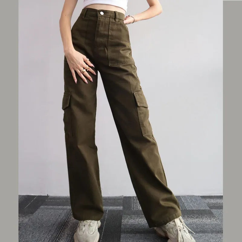 Vintage High-Waist Weite-Leg Hose