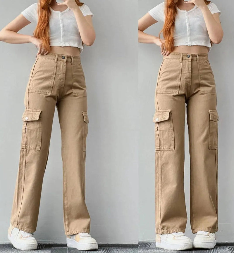 Vintage High-Waist Weite-Leg Hose
