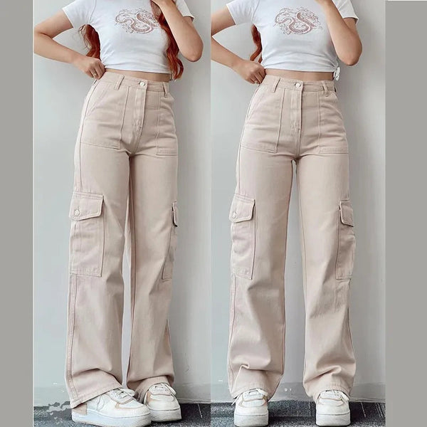 Vintage High-Waist Weite-Leg Hose