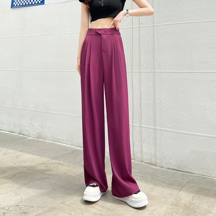 Atmungsaktive Seiden Weite-Leg Hose