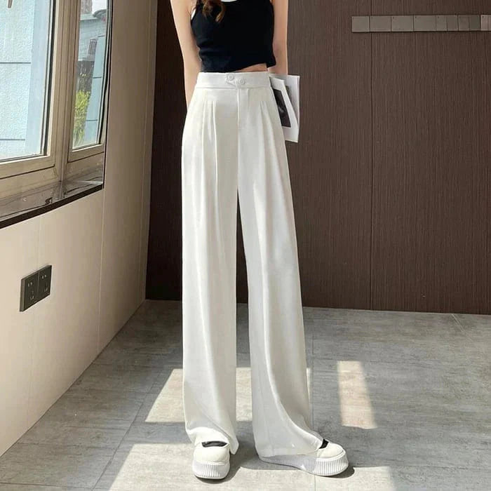 Atmungsaktive Seiden Weite-Leg Hose