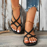Damen geflochtene Clip-Zehen Sommersandalen
