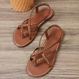 Damen geflochtene Clip-Zehen Sommersandalen