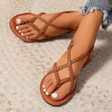 Damen geflochtene Clip-Zehen Sommersandalen