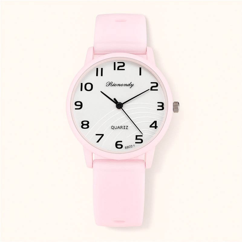 Damen Minimalistische Quarz Uhr mit Silikonarmband
