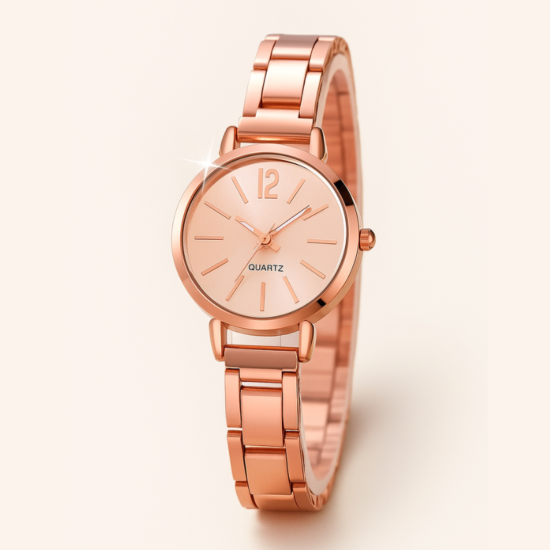 Damen-Set: Stilvolle Quarzuhr & Armband