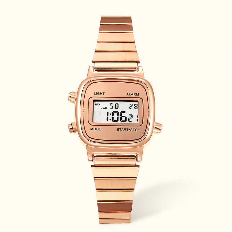 Digitale Rechteckige Edelstahl Uhr
