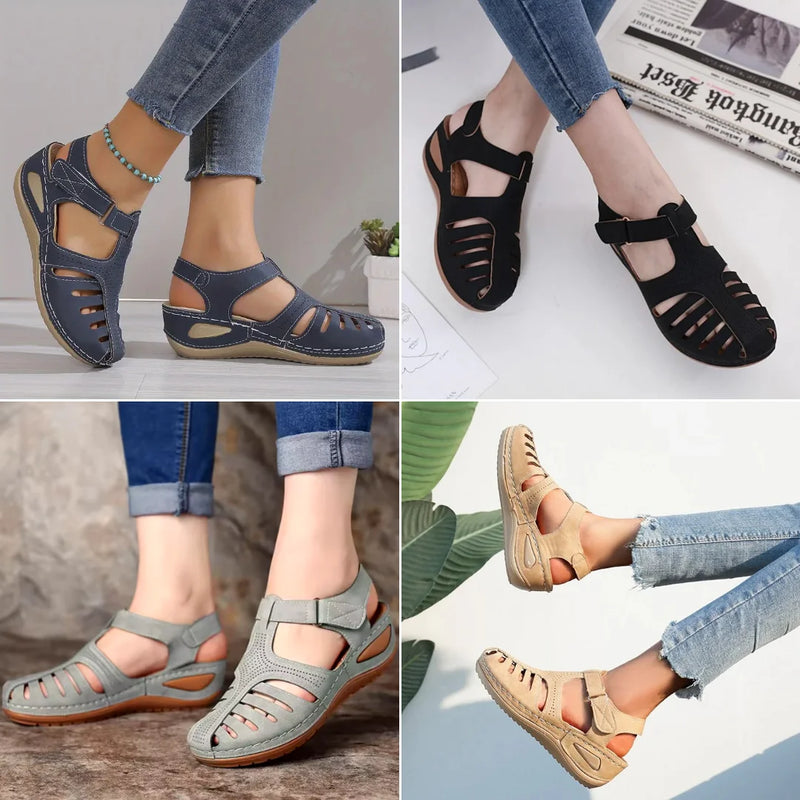 Bohemian Wedge-Sandalen