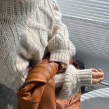 Damenpullover Warmer Strickpullover mit Rollkragen