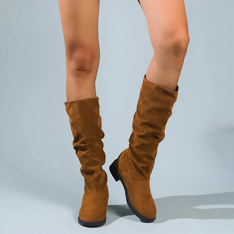 Damen Mid-Calf Slip-On Stiefel