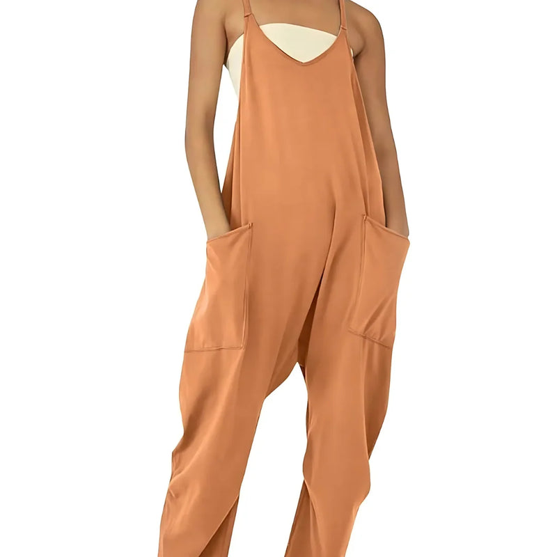 Weitbeiniger Jumpsuit mit Taschen