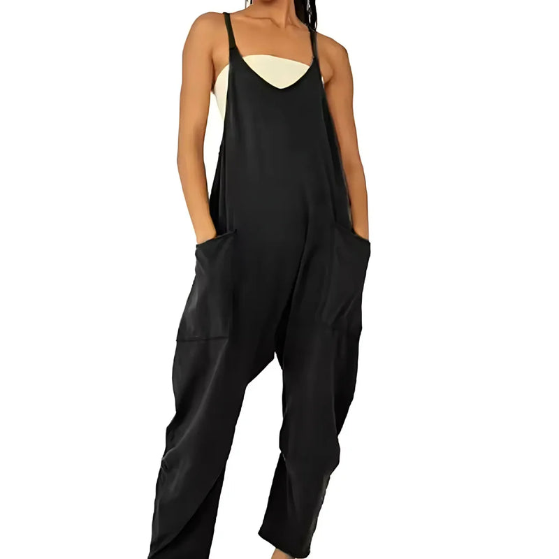 Weitbeiniger Jumpsuit mit Taschen