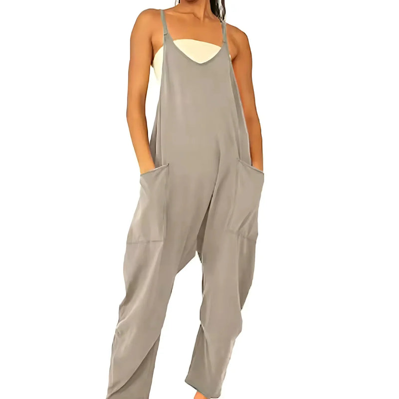 Weitbeiniger Jumpsuit mit Taschen