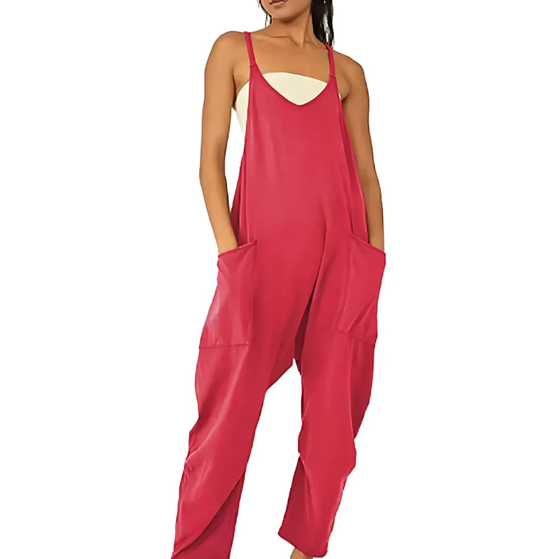 Weitbeiniger Jumpsuit mit Taschen