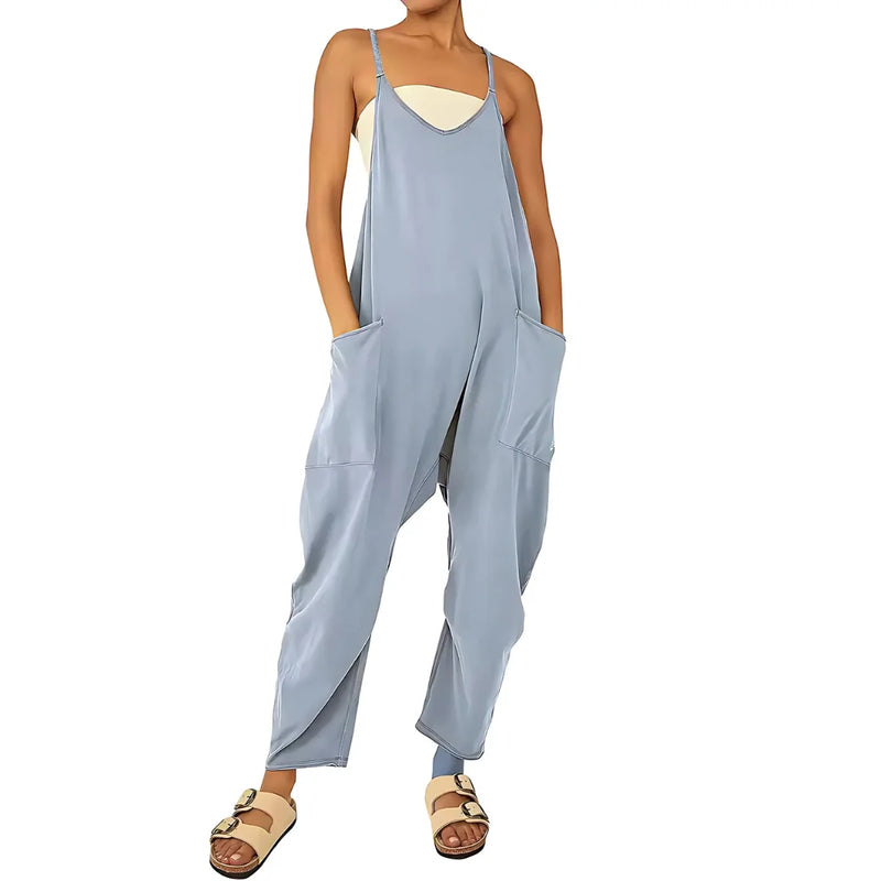 Weitbeiniger Jumpsuit mit Taschen
