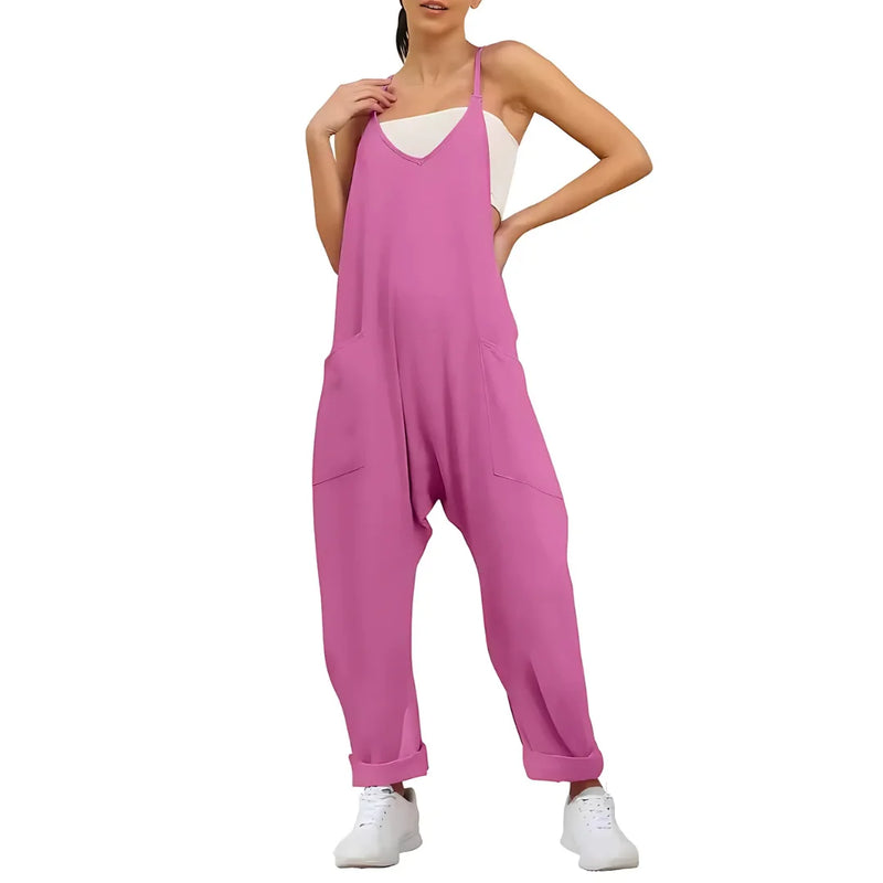 Weitbeiniger Jumpsuit mit Taschen