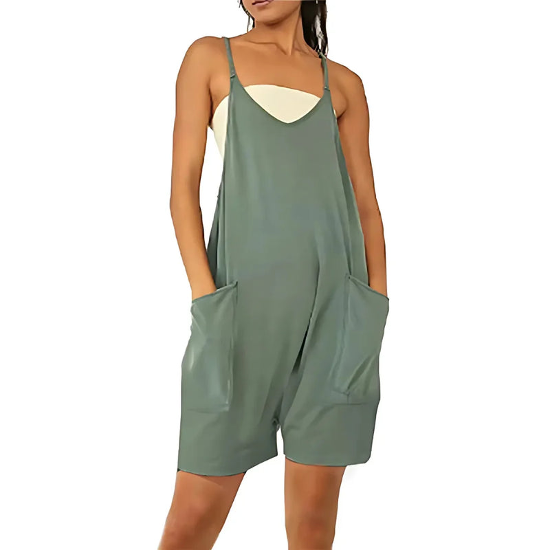 Weitbeiniger Jumpsuit mit Taschen