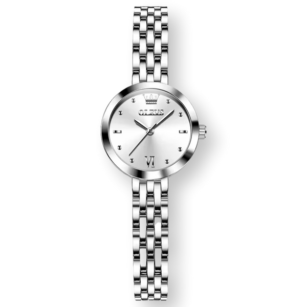 Damen Gold Edelstahl Wasserfeste Quarz Uhr