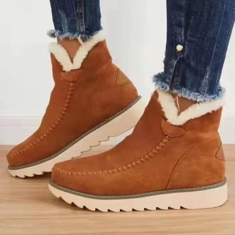 Damen Kuschelige Winterstiefel mit Fellfutter