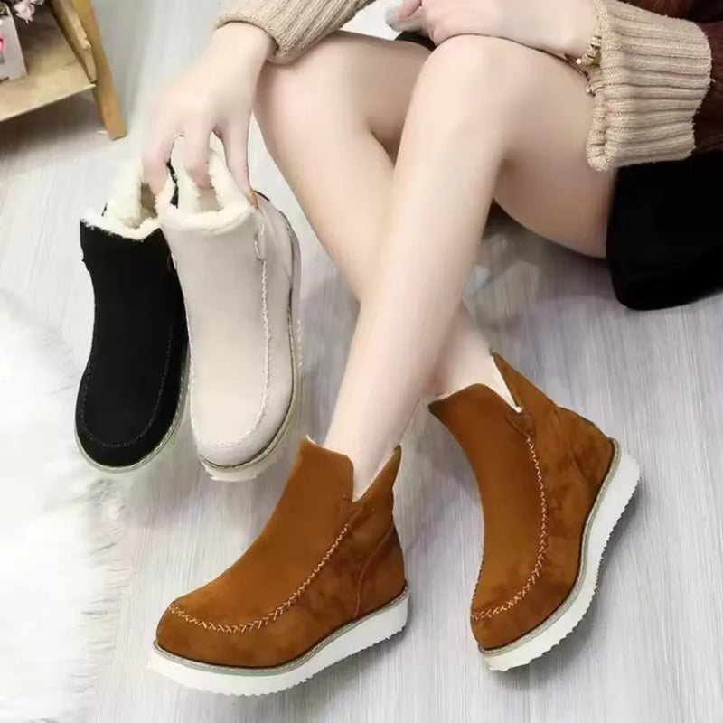 Damen Kuschelige Winterstiefel mit Fellfutter